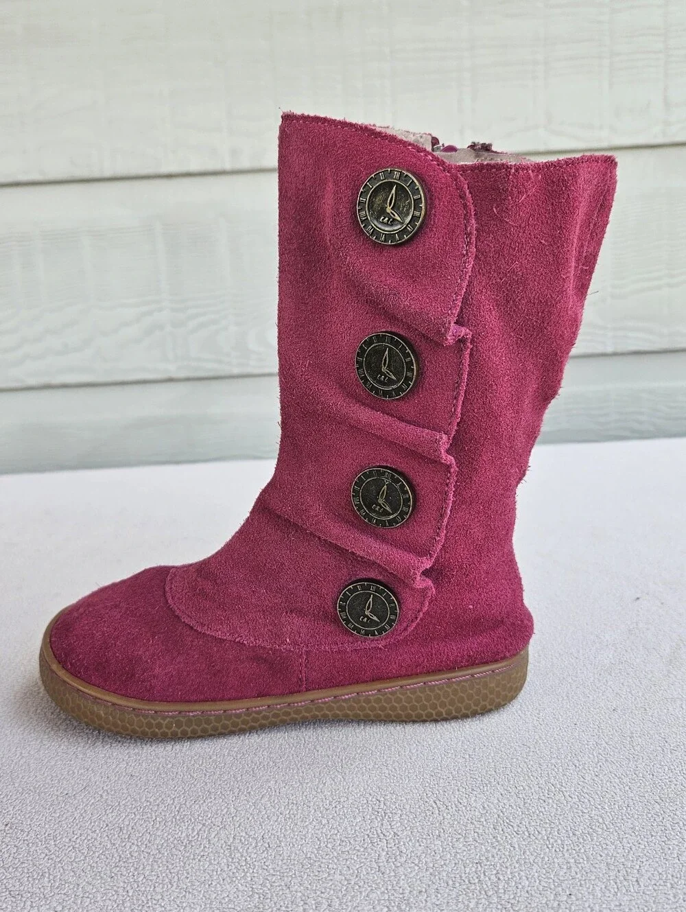 Livie & Luca Tiempo Toddler SZ 12 Fuchsia Classic Suede Pink Leather Riding Boot